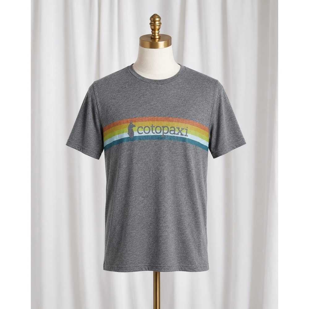 Cotopaxi Tee Gray Organic Cotton On The Horizon Llama Print Tee T-Shirt‎ Mens XL